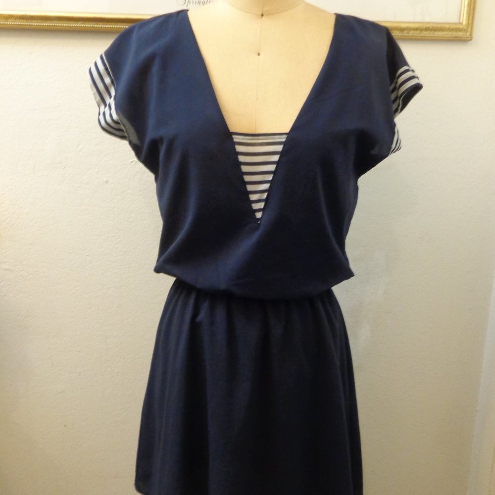 I Love H81 Navy Blue Nautical Sailor Mini Dress